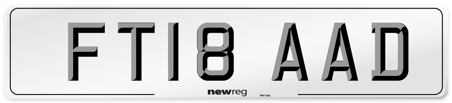 FT18 AAD Number Plate from New Reg